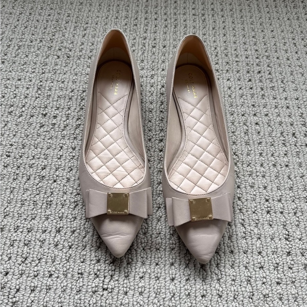 Cole Haan Cream Quilted Flats